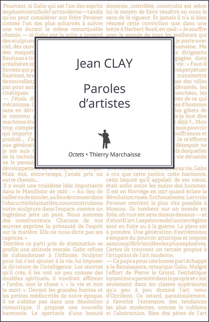 Paroles d'artistes - Jean Clay - Éditions Thierry Marchaisse