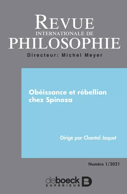 Revue internationale de philosophie -  Collectif - Revues De Boeck Supérieur