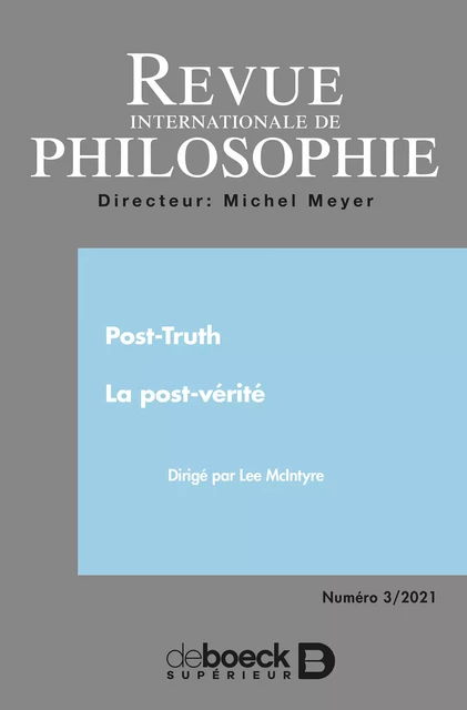 Revue internationale de philosophie -  Collectif - Revues De Boeck Supérieur