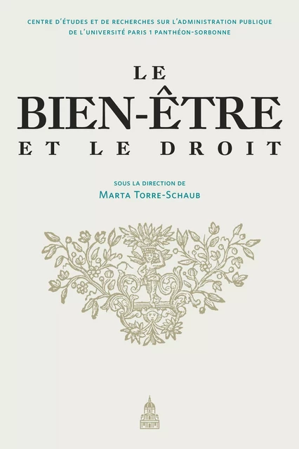 Le bien-être et le droit -  - Éditions de la Sorbonne