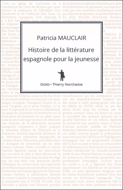 Histoire de la littérature espagnole pour la jeunesse - Patricia Mauclair - Éditions Thierry Marchaisse