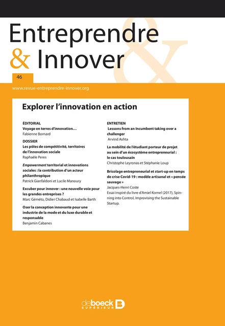 Entreprendre & Innover n° 46 -  Collectif - Revues De Boeck Supérieur