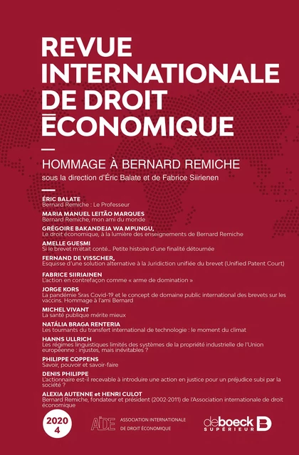 Revue internationale de droit économique -  Collectif - Revues De Boeck Supérieur