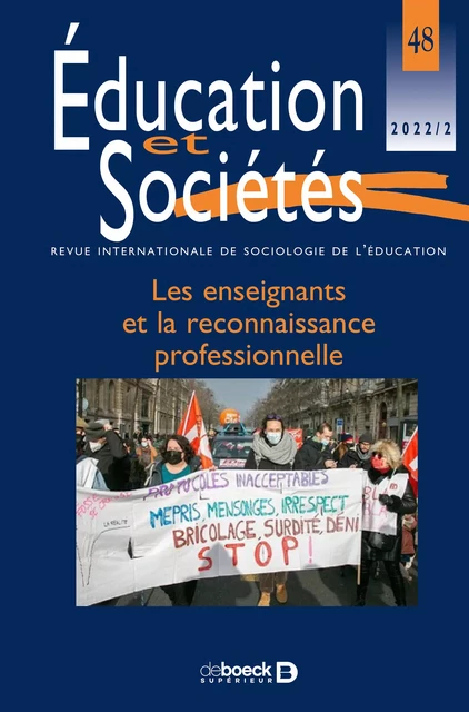 Éducation et sociétés n° 48 -  Collectif - Revues De Boeck Supérieur