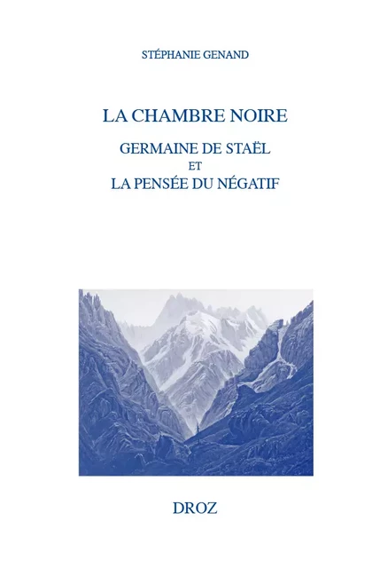 La Chambre noire - Stephanie Genand - Librairie Droz