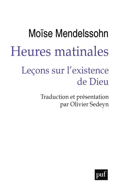 Heures matinales - Moïse Mendelssohn - Humensis