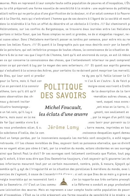 Politique des savoirs - Jérôme Lamy - Éditions de la Sorbonne