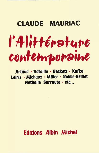 L'Alittérature contemporaine - Claude Mauriac - Albin Michel