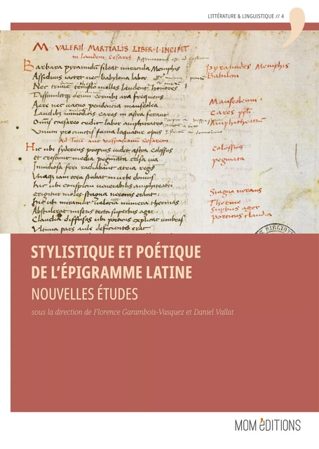 Stylistique et poétique de l'épigramme latine -  - MOM Éditions