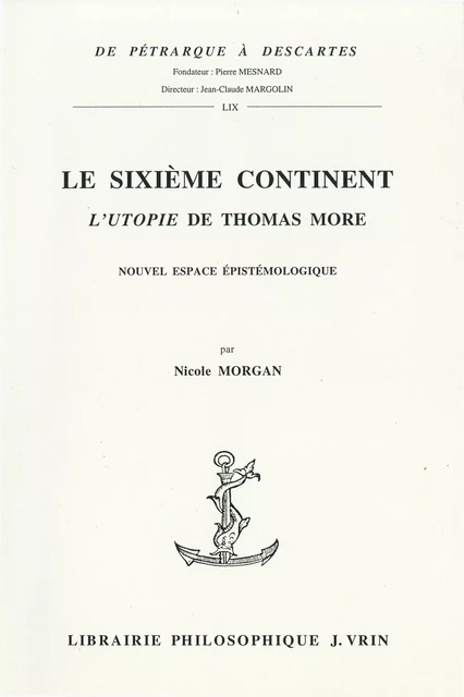 Le sixième continent - Nicole Morgan - Vrin