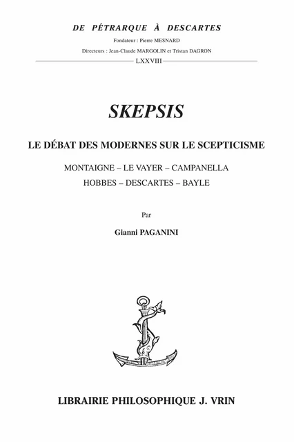 Skepsis - Gianni Paganini - Vrin