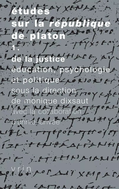 Études sur la République de Platon, vol. 1 -  - Vrin