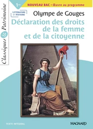 La Déclaration des droits de la femme et de la citoyenne - Bac Français 1re 2025 - Classiques et Patrimoine