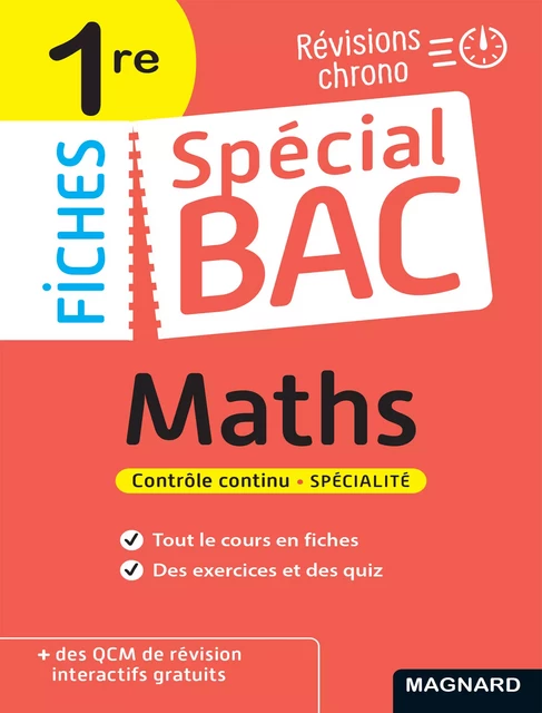 Spécial Bac Fiches Maths 1re Bac 2025 - Vito Punta - Magnard