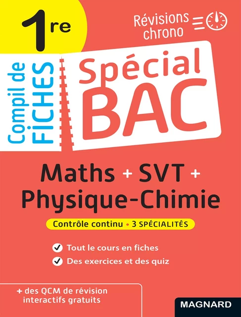 Spécial Bac Compil de Fiches Maths-Physique-Chimie-SVT 1re Bac 2025 - Vito Punta, Christian Mariaud, Coraline Madec - Magnard