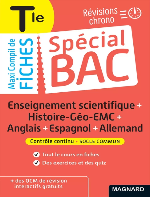 Spécial Bac Maxi Compil de Fiches contrôle continu Tle Bac 2025 - Nadine Daboval, Coraline Madec, Valérian Madec, Alice Hepton, Marc Reynés Molero, Marie Derocles-Ansel, Fabienne Bourdillat, Camille Nicol - Magnard