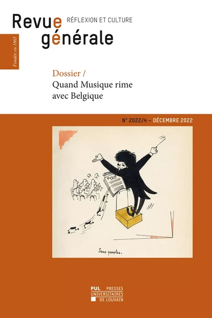 Revue générale - n°2022/4 - décembre 2022 - Frédéric Saenen - Presses Universitaires de Louvain - Ciaco