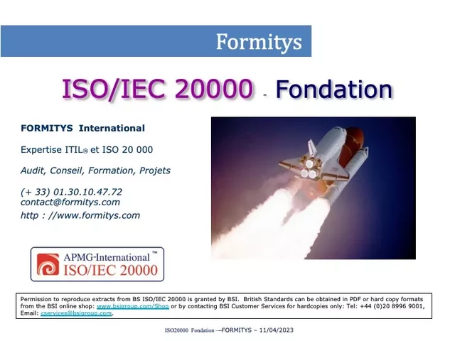 ISO 20000:2013 Fondation - Formitys Formitys - UMMO WORLD publishing