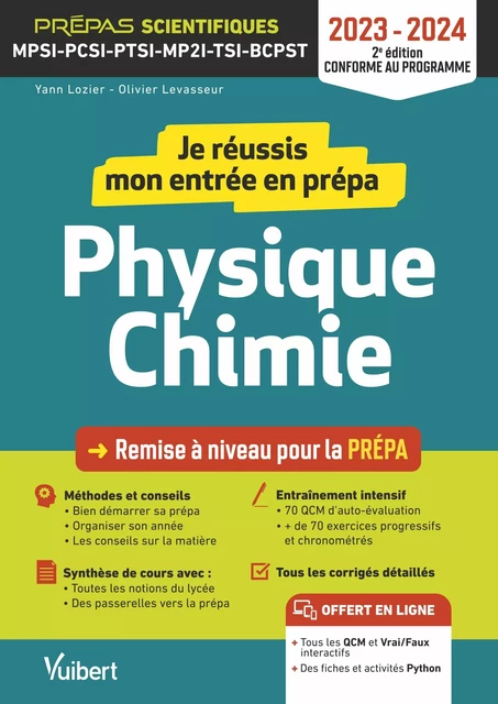 Je réussis mon entrée en prépa scientifique. Physique-Chimie 2023-2024 - Yann Lozier - Vuibert