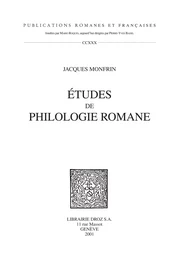 Etudes de Philologie Romane