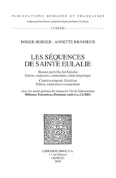 Les Séquences de Sainte Eulalie : "Buona pulcella fut Eulalia" (Edition, traduction, commentaire, ...