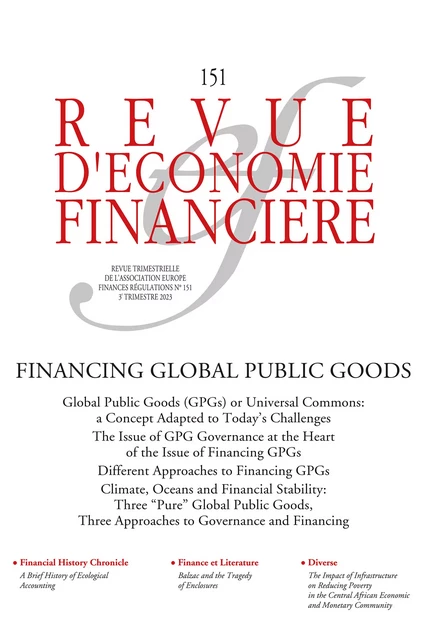 Financing global public goods -  - Association Europe-Finances-Régulations (AEFR)