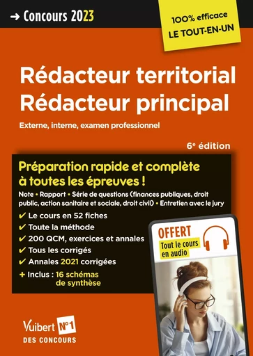 Concours Rédacteur territorial - Rédacteur principal - Catégorie B - Concours 2023 - Fabienne Geninasca, Pierre-Brice Lebrun, Pascal Leprêtre - Vuibert