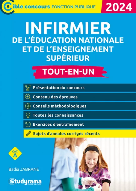 Infirmier de l’Éducation nationale et de l’enseignement supérieur - Tout-en-un - Catégorie A - Concours 2025-2026 - Badia Jabrane - Studyrama