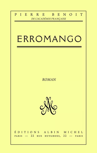 Erromango - Pierre Benoit - Albin Michel