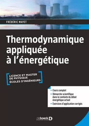 Thermodynamique appliquée à l’énergétique