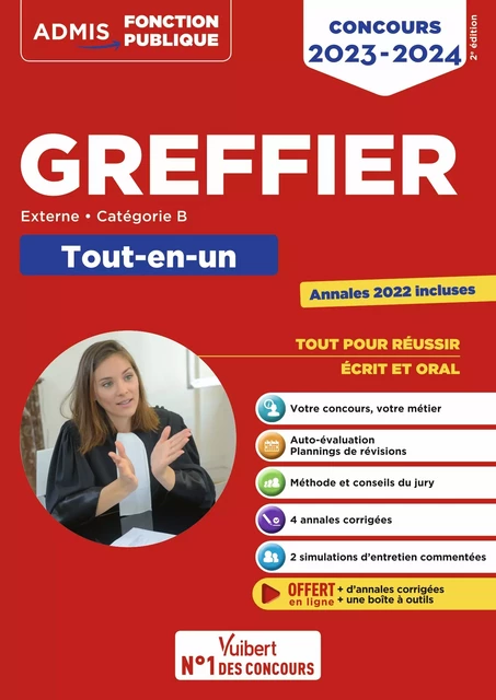 Concours Greffier - Catégorie B - Tout-en-un - Annales 2022 offertes - Mohamed Nehal, Audrey Pouplin - Vuibert