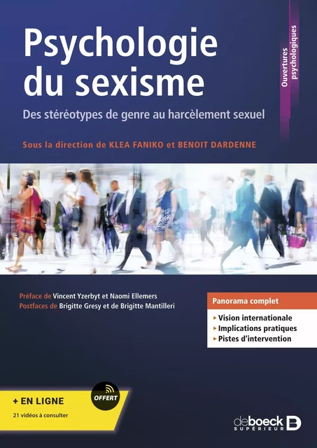 Psychologie du sexisme - Des stéréotypes du genre au harcèlement sexuel : Série LMD - Klea Faniko, Benoît Dardenne - De Boeck Supérieur