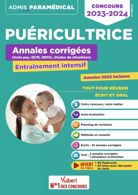 Annales corrigées Puéricultrice - Concours 2023-2024 - Richard Guçek, Mandi Gueguen - Vuibert