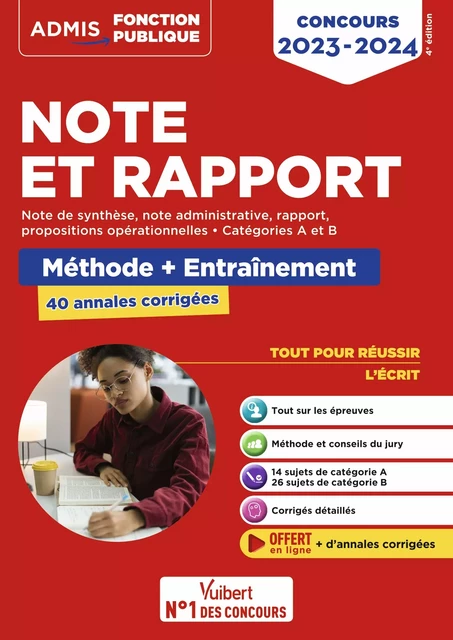 Note et Rapport - Catégories A et B - Concours 2023-2024 - Olivier Bellégo, Fabienne Geninasca - Vuibert