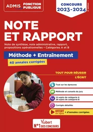 Note et Rapport - Catégories A et B - Concours 2023-2024