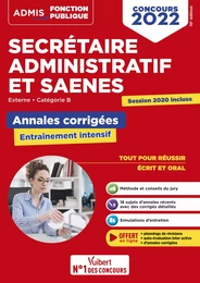 Annales corrigées Secrétaire administratif et SAENES -  Catégorie B - Concours 2022