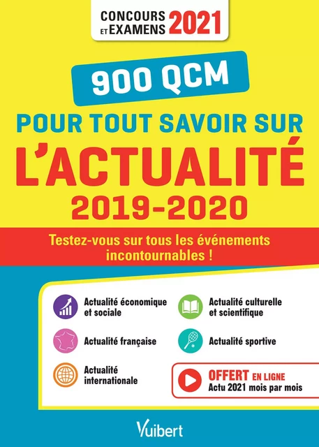 900 QCM pour tout savoir sur l'actualité 2019-2020 : Concours et examens 2021 - Rémi Pérès - Vuibert