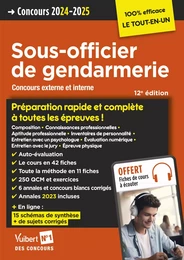 Concours Sous-officier de gendarmerie - Préparation rapide et complète à toutes les épreuves - Annales 2023