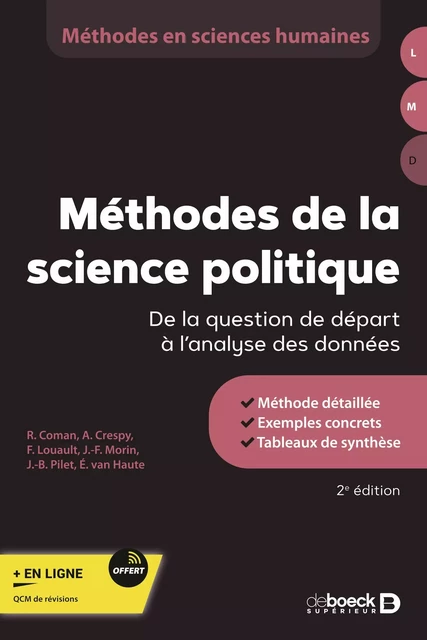 Méthodes de la science politique : De la question de départ à l'analyse des données - Jean-Benoit Pilet, Frédéric Louaul, Ramona Coman, Amandine Crespy, Frédéric Louault, Jean-Frédéric Morin, Emilie Van Haute - De Boeck Supérieur