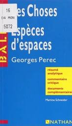 Les choses. Espèces d'espaces