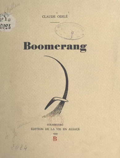 Boomerang - Claude Odilé - FeniXX réédition numérique