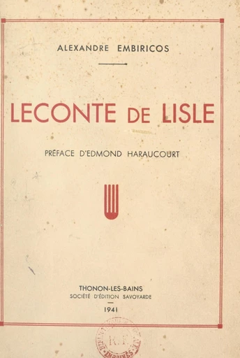 Leconte de Lisle - Alexandre Embiricos - FeniXX réédition numérique