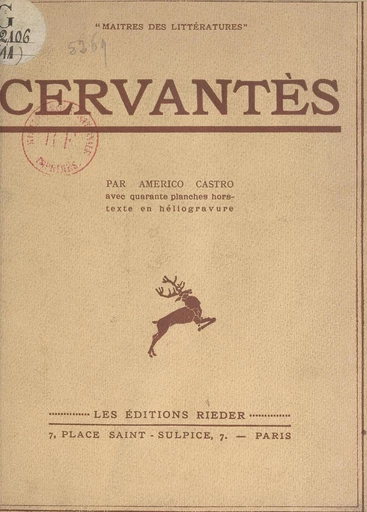 Cervantès - Americo Castro - FeniXX réédition numérique