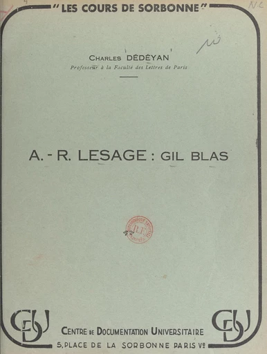 A.-R. Lesage : Gil Blas (1) - Charles Dédéyan - FeniXX réédition numérique