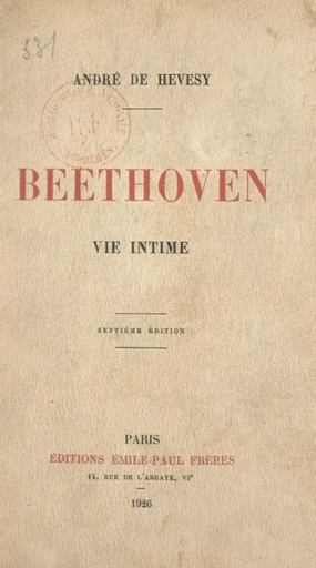 Beethoven - André de Hevesy - FeniXX réédition numérique