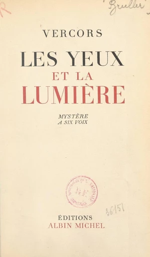 Les yeux et la lumière -  Vercors - FeniXX réédition numérique