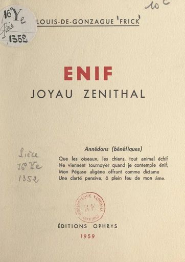 Enif - Louis-de-Gonzague Frick - FeniXX réédition numérique