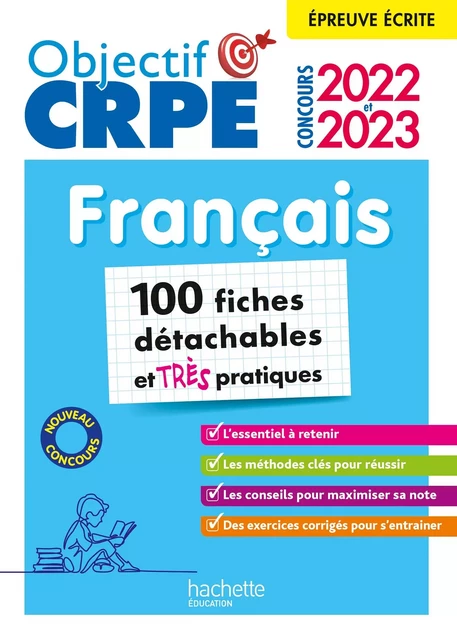 Objectif CRPE 2022/2023 Fiches détachables - Français, épreuve écrite d'admissibilité (Ebook PDF) - Elise Hennion-Brung, Pascale Lopez - Hachette Éducation