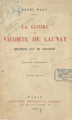 La gloire du vicomte de Launay - Henri Malo - FeniXX réédition numérique