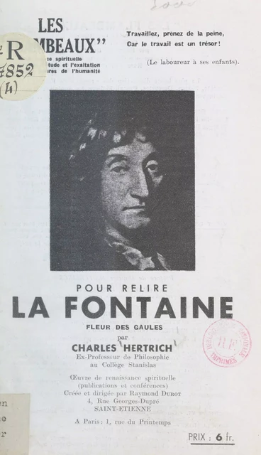 Pour relire La Fontaine, fleur des Gaules - Charles Hertrich - FeniXX réédition numérique